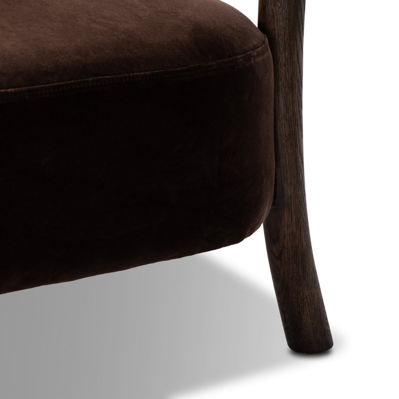 Brodie Chair-Sheldon Ivory, Warm Oak, Surrey Cocoa Performance Velvet