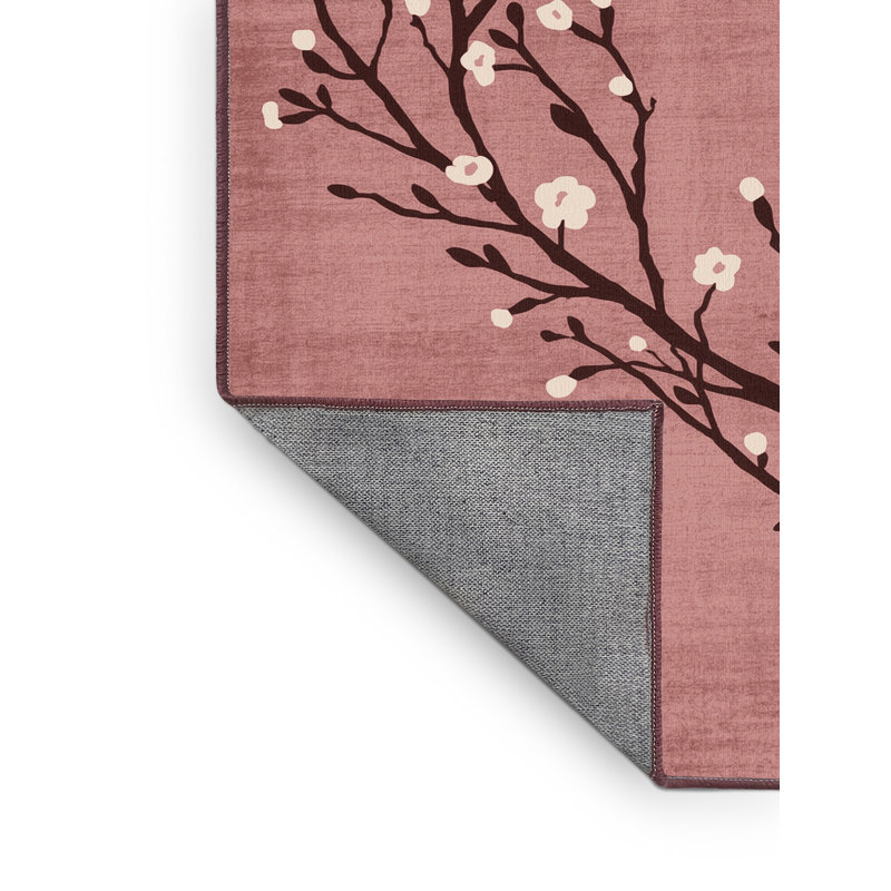Machine Washable Soho Valentines Modern & Contemporary Abstract Rug in Brown – Rose Binding, 3x5