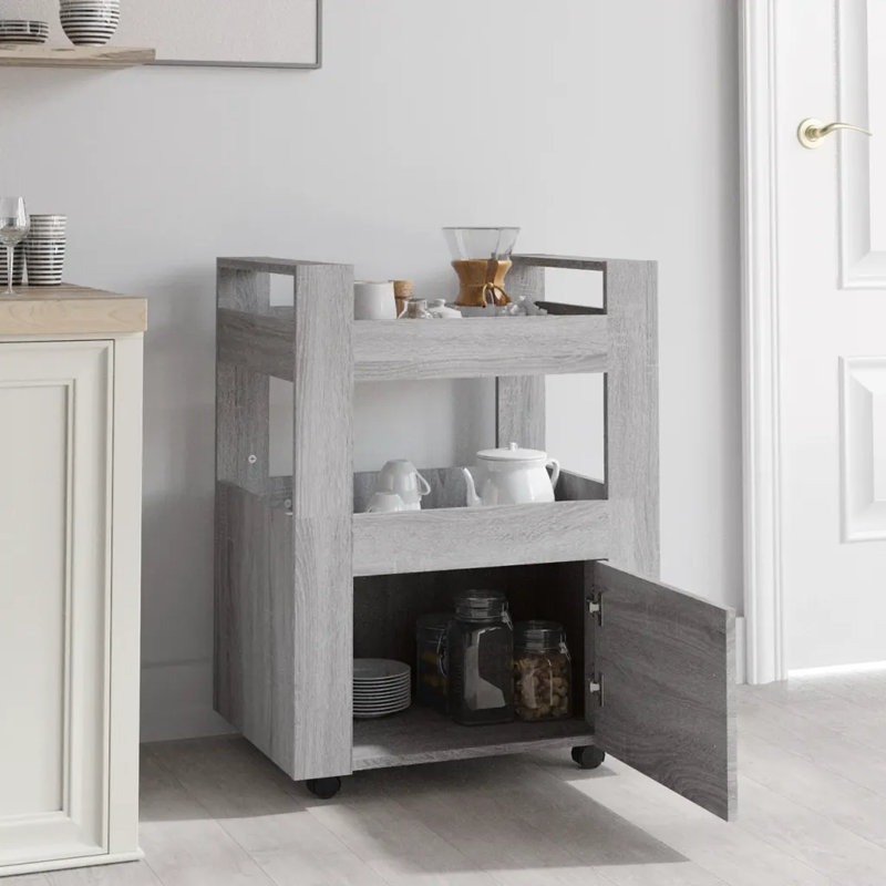60 Cm Kitchen Trolley, Grey Sonoma