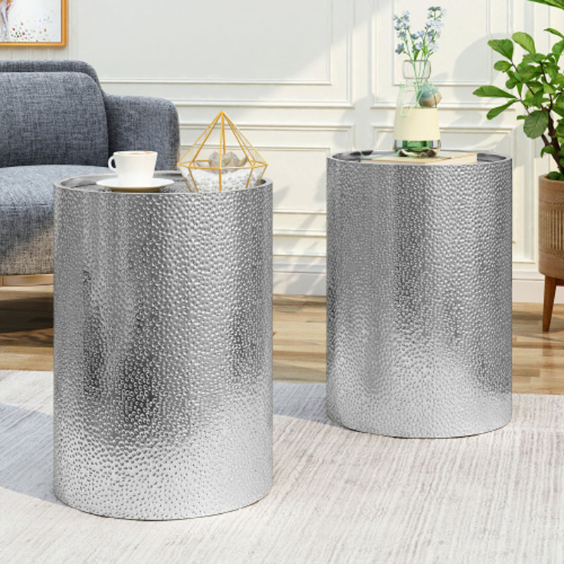Table d'appoint en métal, Silver
