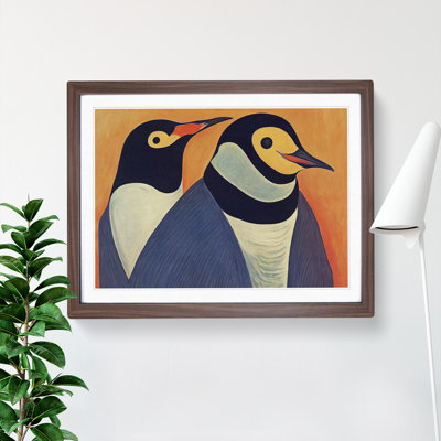 Vintage Penguin Art Abstract - Framed Print
