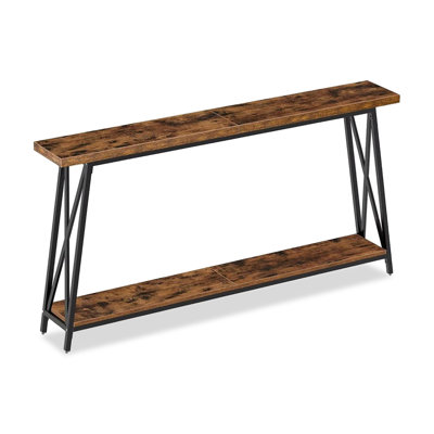 Brown Solid + Manufactured Wood Rectangular Console Table
