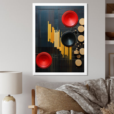 Expressions minimalistes en rouge doré et noir - reproduction sur toile