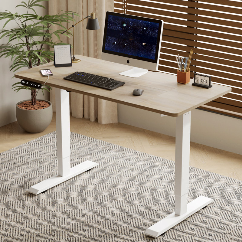 Bureau électrique debout électrique à hauteur ajustable, Chêne