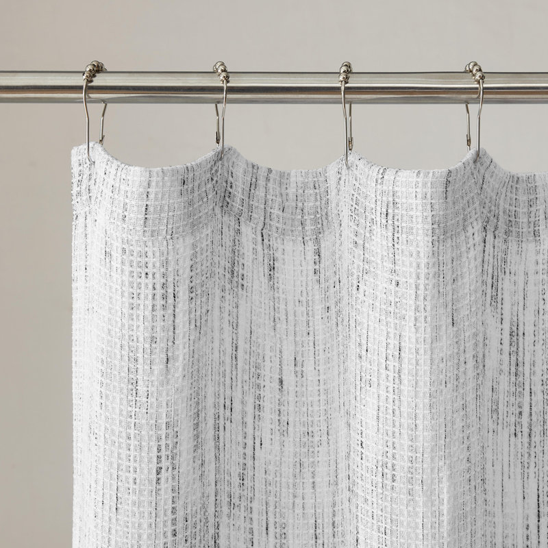 Calvin Klein Speckled Waffle White Shower Curtain