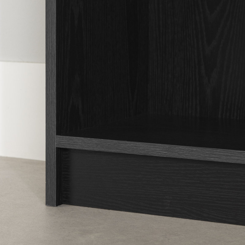 Liora Narrow 5-Shelf Narrow Bookcase, Black Oak