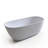 61 inch Matte White Solid Surface Freestanding Soaking Bathtub with Overflow and Pop-up Drain