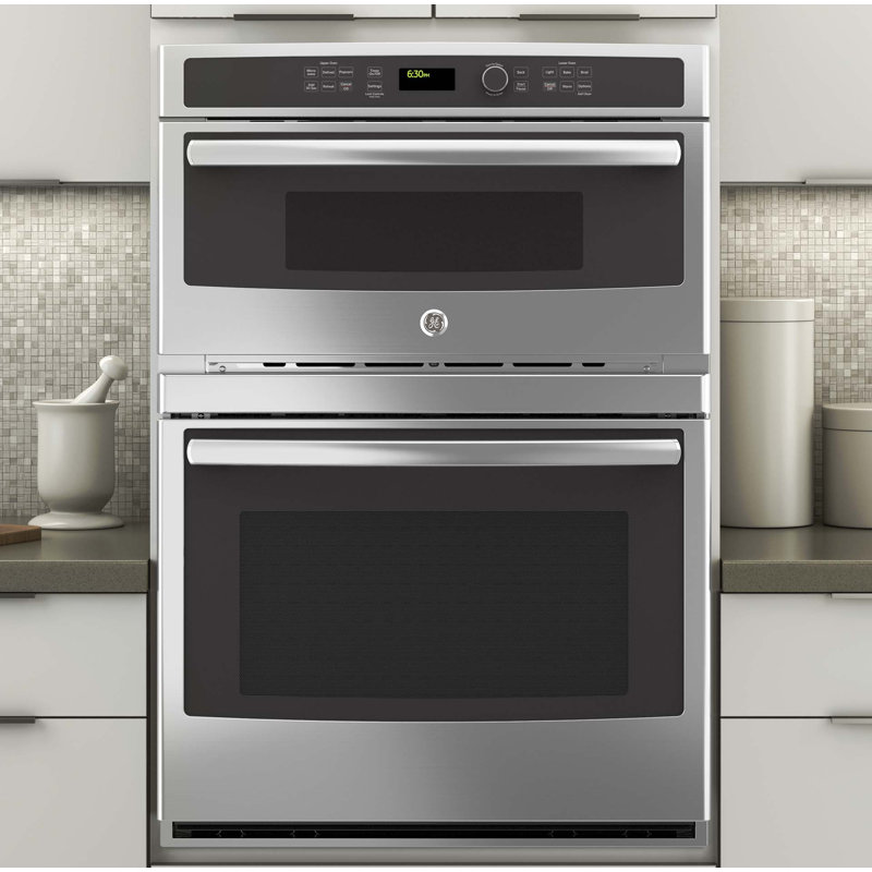 30" Self-Cleaning Electric Wall Oven with Built-In Microwave, Stainless Steel