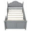 Lit plateforme simple en bois avec tête et pied de lit-298728361-298728359