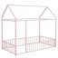 Structure de lit simple en métal avec clôture, pour adolescents, filles, garçons,-118098528-118098532