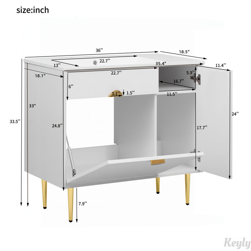 Meuble-lavabo 36 po avec lavabo supérieur