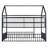 Full Size Metal Bed House Bed Frame With Fence And Shelves, Black