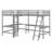Wood Twin Size L-Shaped Loft Bed With 2 Built-In L-Shaped Desks-654151541