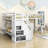 Hoople Twin over Full L-Shaped Wood Bunk Bed With 3 Drawers, Ladder and Stair-1007732101