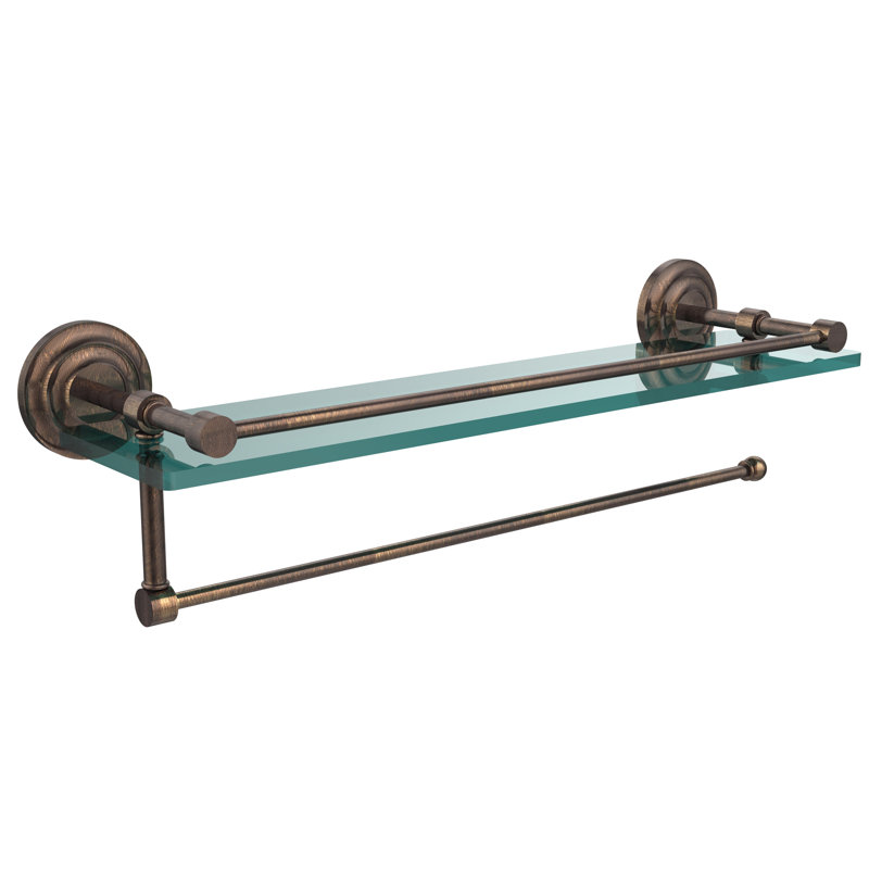 Meira Bracket Shelf with Towel Bar, Venetian Bronze, 5'' H x 16'' W x 5'' D