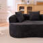 Canapé en forme de croissant, conception moderne à dossier bas avec coussins profonds, grand canapé à deux places rempli de mousse et ne nécessitant aucun assemblage (tissu chenille noir)-352930548