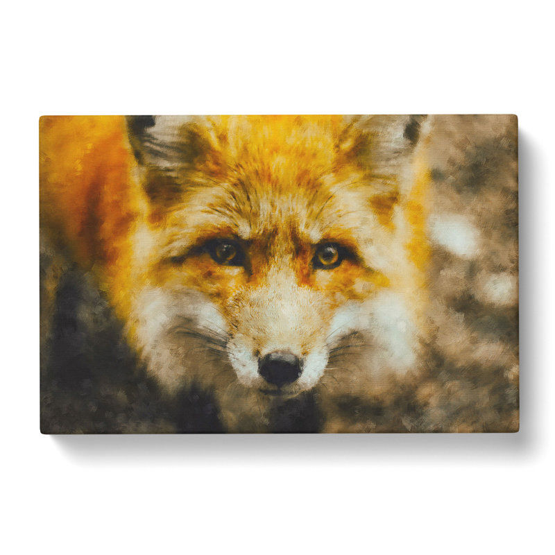 Curious Fox Painting - Wrapped Canvas, 50cm H x 76cm W x 3cm D