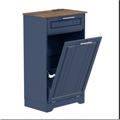 Armoire à ordures inclinable avec tiroirs à fermeture en douceur, poubelle dissimulée pour la cuisine