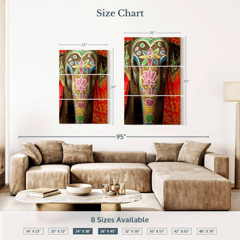 Brampt Indian Festival Elephant, 38" H x 24" W