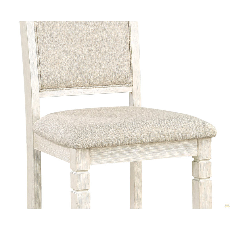 Ensemble de 2 chaises en bois, Blanc antique