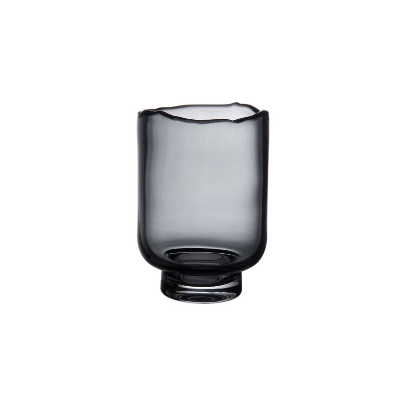 Rozanna Smoke Hurricane Glass Med, 6.3" H x 4.33" W x 4.33" D