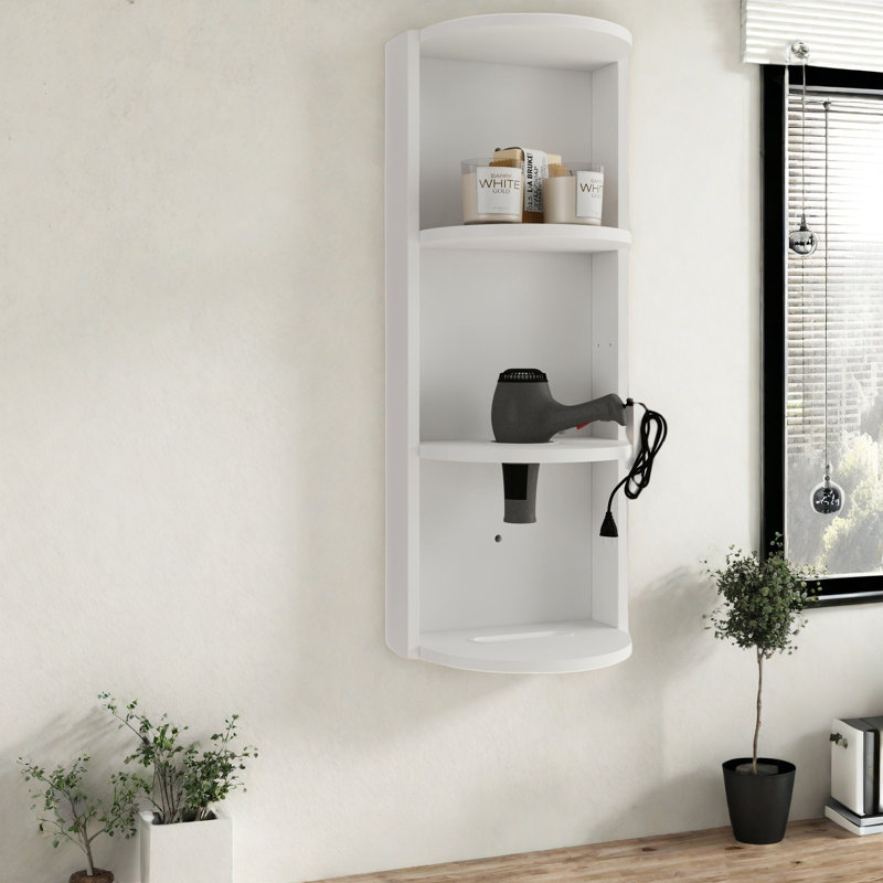 Support de rangement mural 12 po pour salle de bain, Blanc