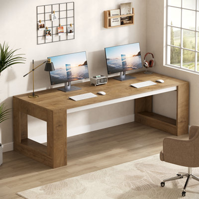 Bureau d'ordinateur extra long de 180 cm (71 po) de large, bureau pour 2 personnes pour bureau à domicile