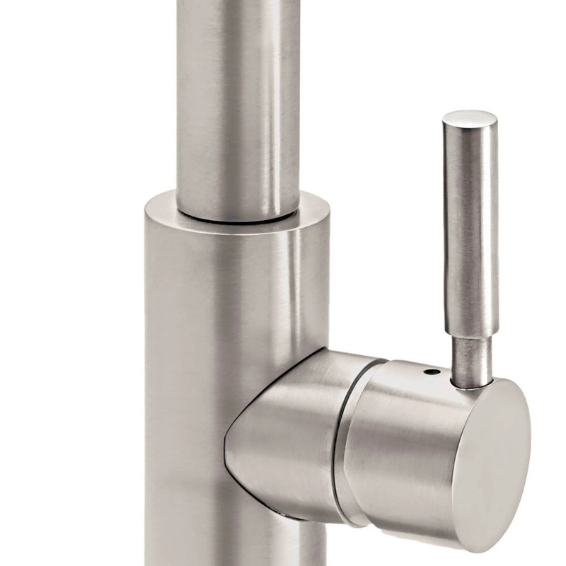 Corsano Culinary Pull-Out Kitchen Faucet with Squeeze or Button Sprayer, Antique Nickel Flat, ST Series, Squeeze Sprayhead