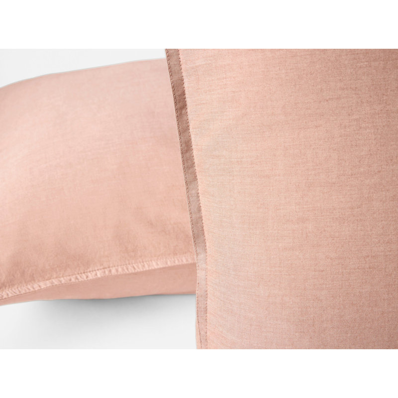 Organic Crinkled Percale Sham, Praline Chambray, Standard