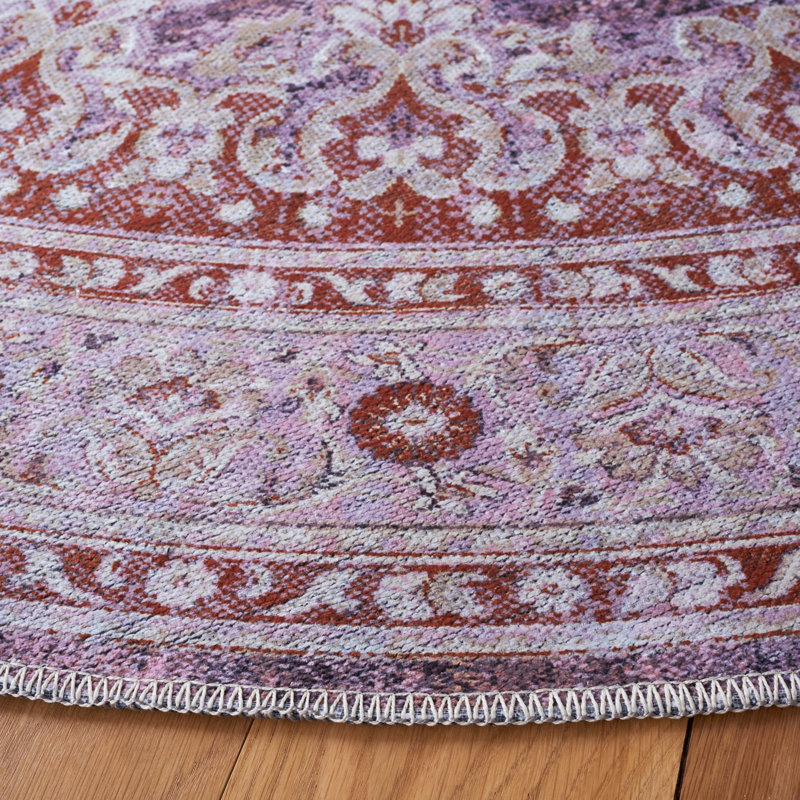 Hallel Performance Machine Washable Oriental Rug, Square 6'7"