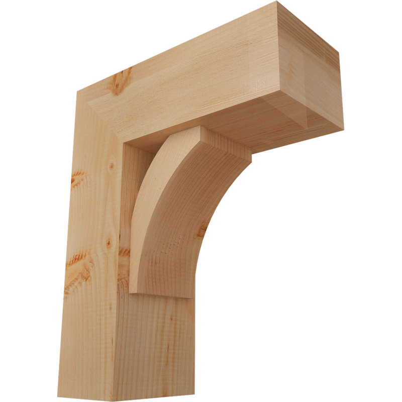 Thorton Block Bracket with Offset Brace, 22 x 18, 7 1/2"W Douglas Fir (Smooth)