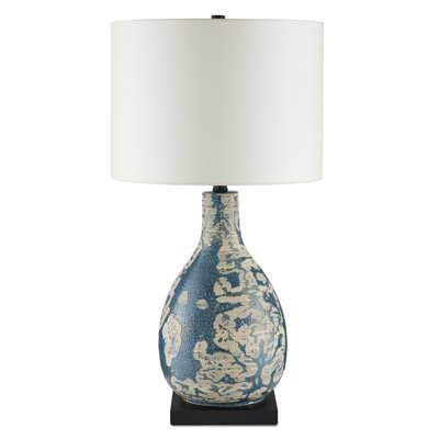 Lampe de table rétro bleue 28,5 po Ostracon