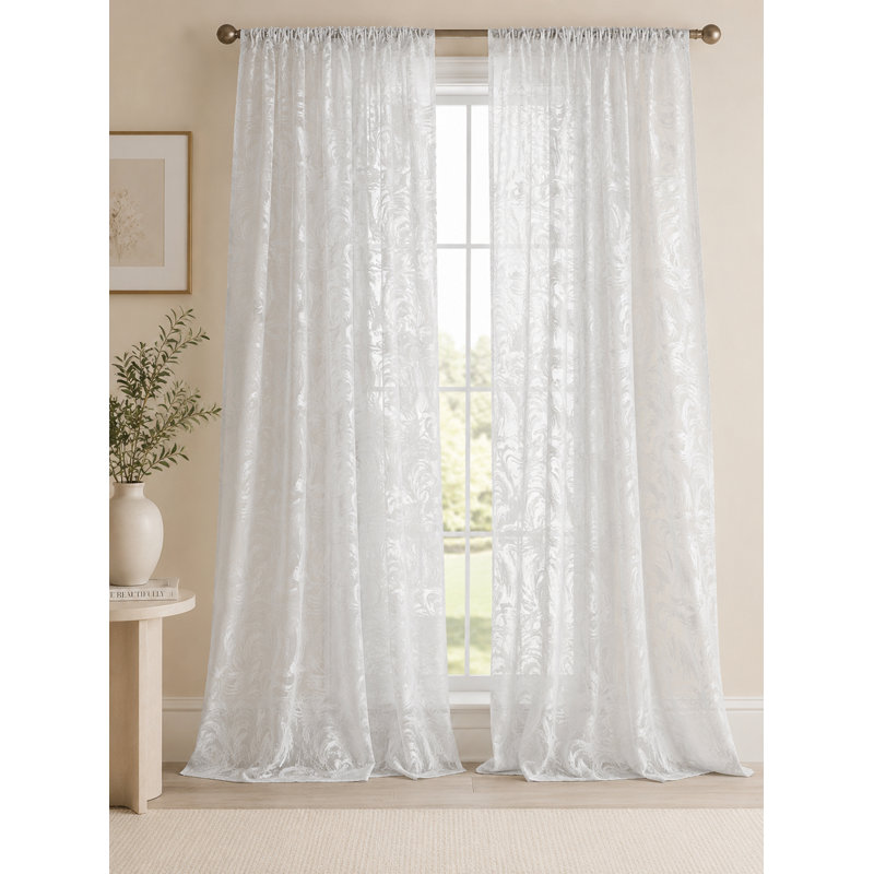 Paityn Sheer Curtain Single Panel, 54" W x 120" L, Gray