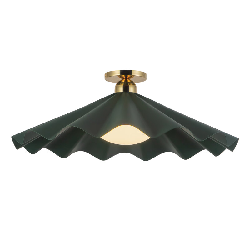 Furrow 25-in Red Semi-Flush Mount, 25-in, Green