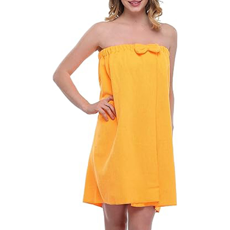 Shower Wrap Robes Spa Body Wrap Bathrobe Ultra Absorbent Cover up Towels,140 x 70cm/55" x 27.5", Orange