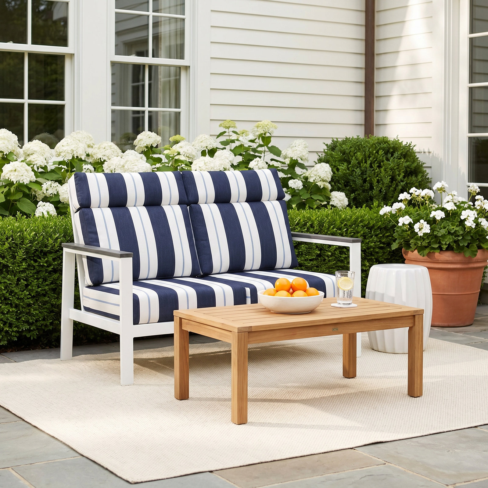 Townsend 55" Sunbrella® Patio Loveseat, White