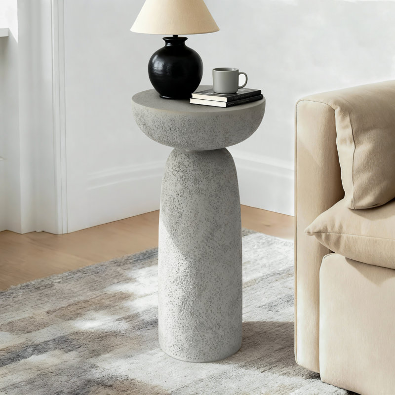Table d'appoint Sleek Cylinder, Gris