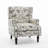 Duward Plants Beige Floral Upholstered Wingback Accent Chair with Nailhead Trim-2107358653