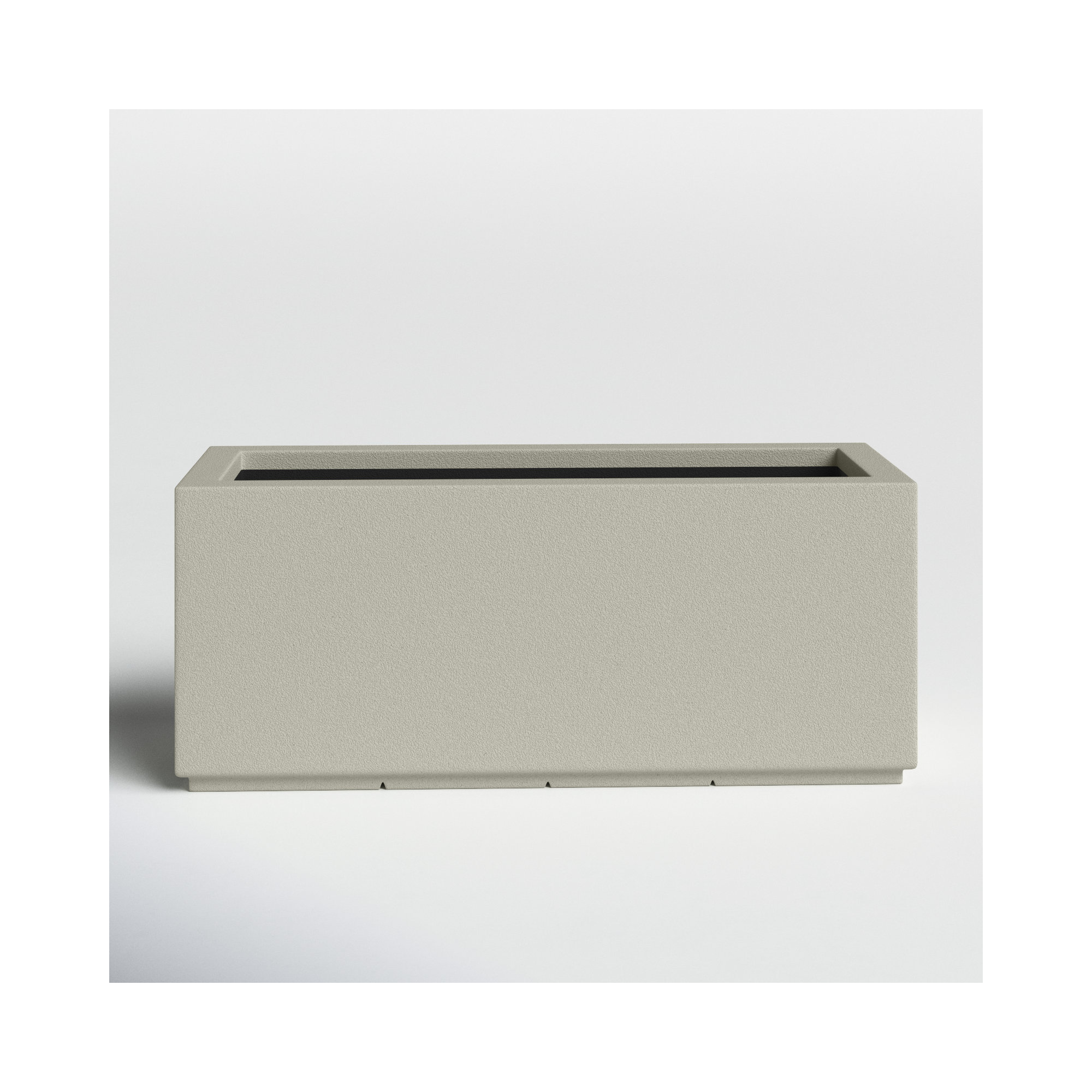Gita Tall Lightweight Outdoor 46" x 17" x 19" Trough Planter Box, 19"H x 46"W x 17"D, Greige