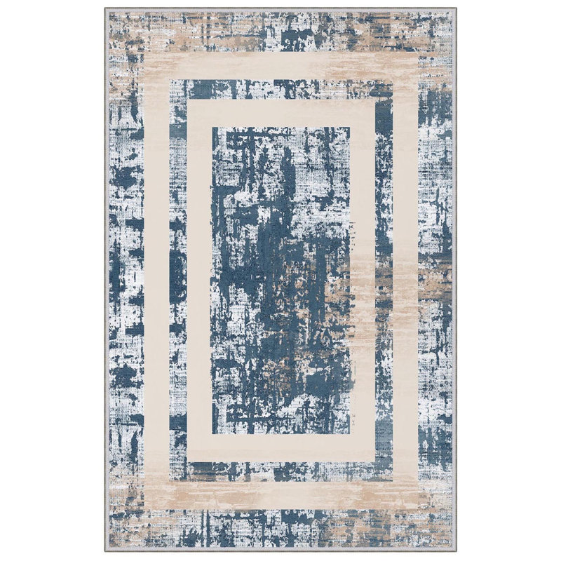 Tapis luxueux, 100% polyester, 23,6 po x 39,4 po | 650 po / m², hauteur de poils de 0,3 po | Antibactérien, envers antidérapant en PVC, lavable à la machine | Impression numérique 3D, parfaite pour le décor du salon et de la chambre à coucher