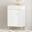 Meuble-lavabo de salle de bain de 21,6 po avec lavabo en céramique, vasque blanche et porte 24 Vb06-21Whr, apparence élégante
