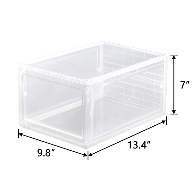 Boîte de rangement magnétique pour chaussures empilable, Transparent