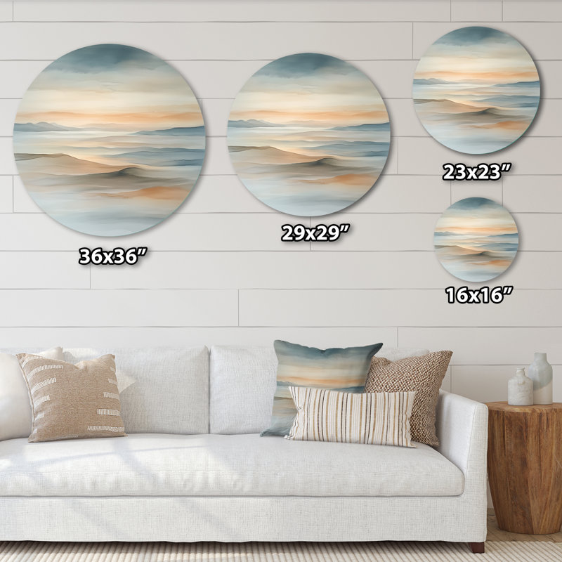 Jabbar - Décoration murale ronde en métal Coastal, L 16 po x H 16 po
