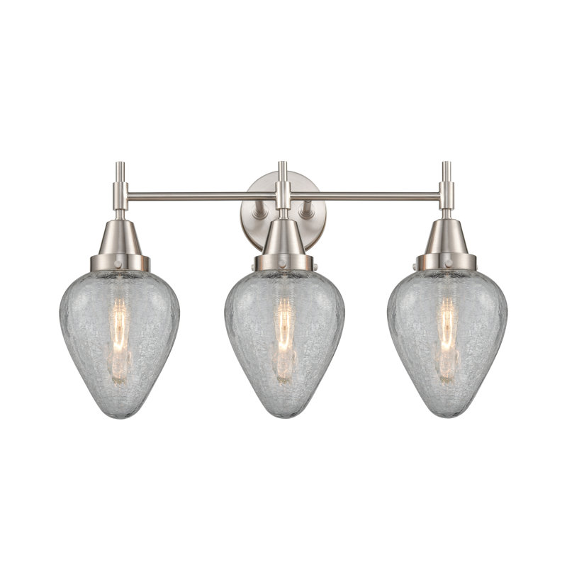 Éclairage pour meuble-lavabo à 3 lumières à intensité variable Gayle, Blanc mat, Nickel satiné