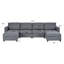 Canapé modulaire de salon moderne avec rangement, tissu en chenille 6 en forme de U, grand lit modulaire de 123 po