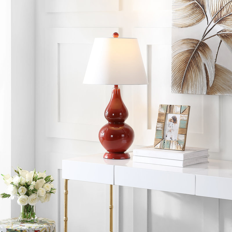 Moriarty Ceramic Table Lamp, Chinese Red
