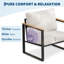 Ensemble de mobilier de patio beige 4 pièces | Canapé d'angle extérieur résistant aux intempéries | Coussins d'accoudoirs anti-brûlure en bois | Idéal pour jardin, balcon, véranda, terrasse-705051509