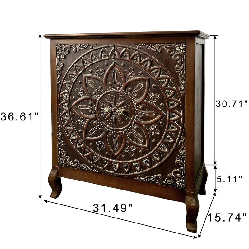 Armoire d'appoint 2 portes Abdur-Rafeh, Noyer