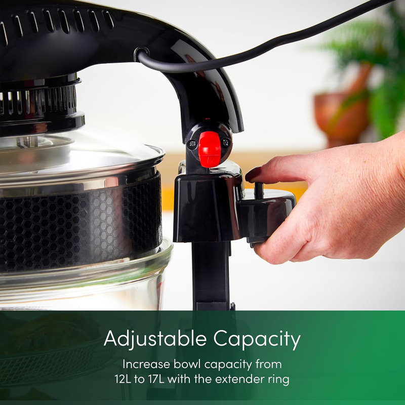 Emperial 12-17L Digital Halogen Oven Air Fryer with Hinged Lid - 10 Pre-Set Modes,Timer, Temperature Control With Accessories