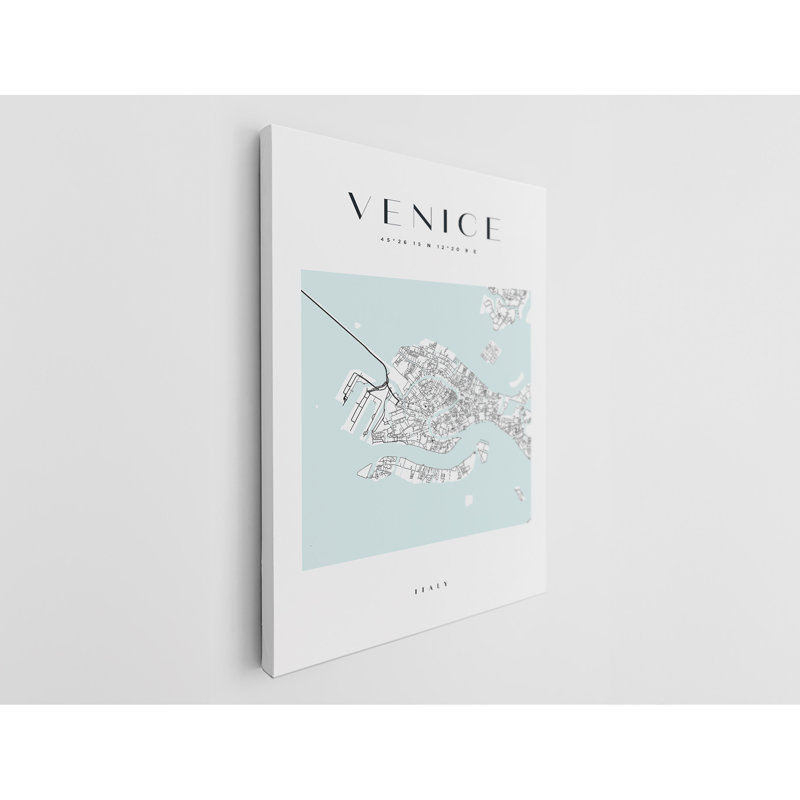 Venice  Map Print Italy Canvas Print